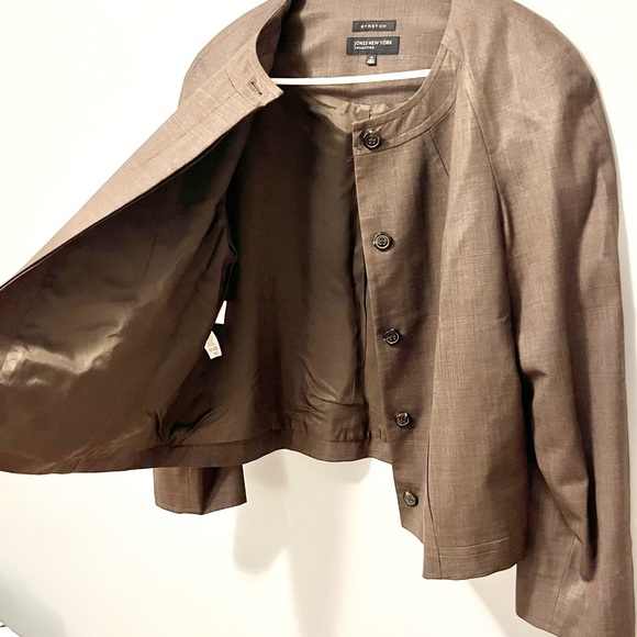 Jones NY Collection tan stretch blazer suit jacket - Picture 7 of 16